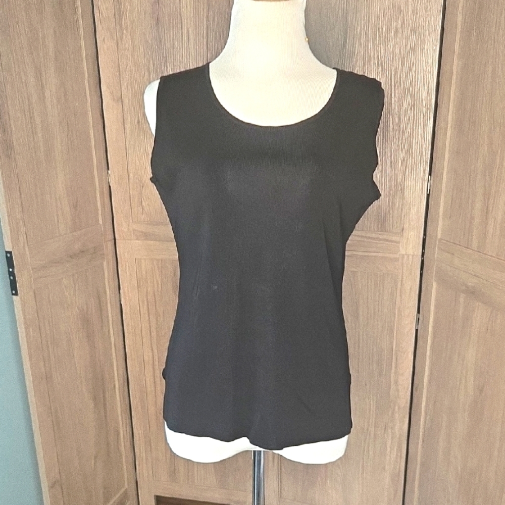 Misook Black Sleeveless Tank Top SMALL 168$